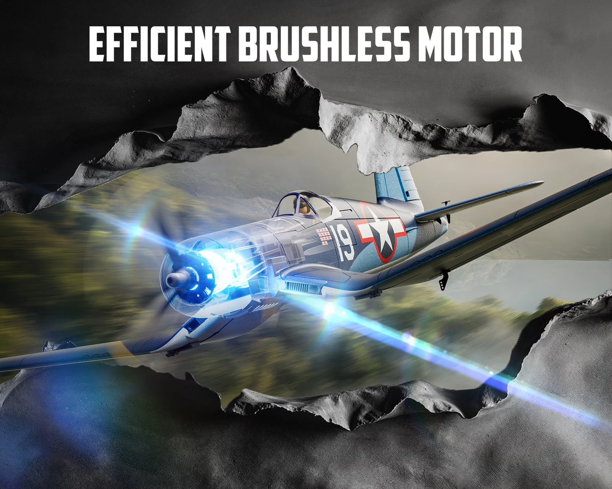 Volantex F4U Corsair 500mm RC airplane feature image with brushless motor power