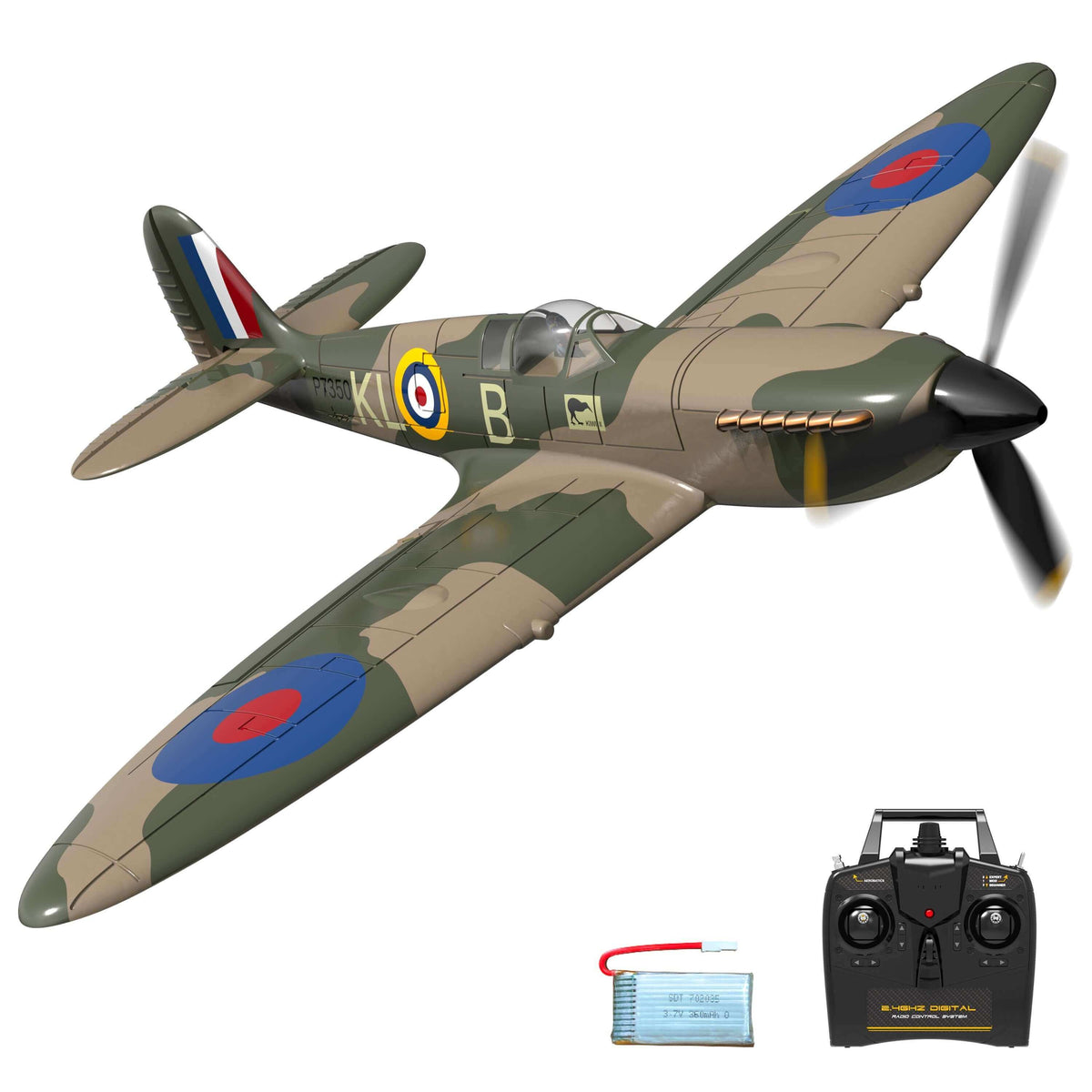 Spitfire 400mm 4CH EPP RC warbird one-battery package detail