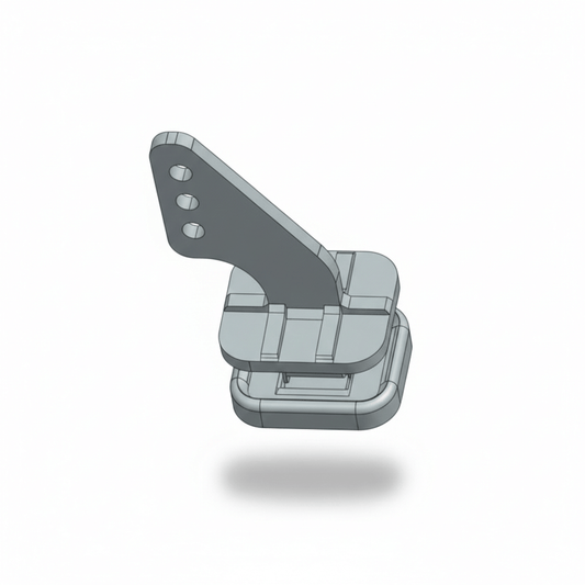 Small plug-in style plastic servo horns for VolantexRC F-16 Falcon control surfaces.
