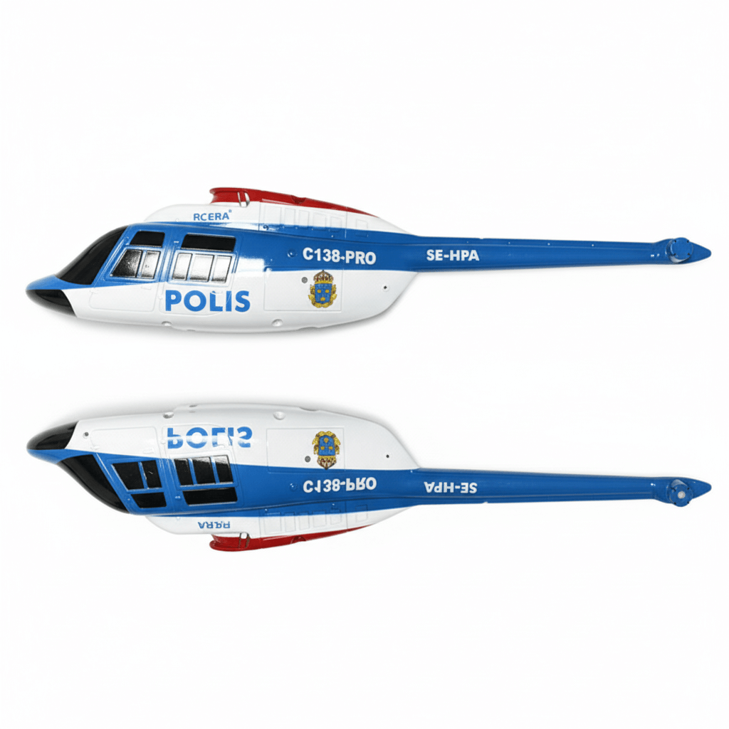 RC ERA C138 Pro brushless helicopter blue and white fuselage canopy set