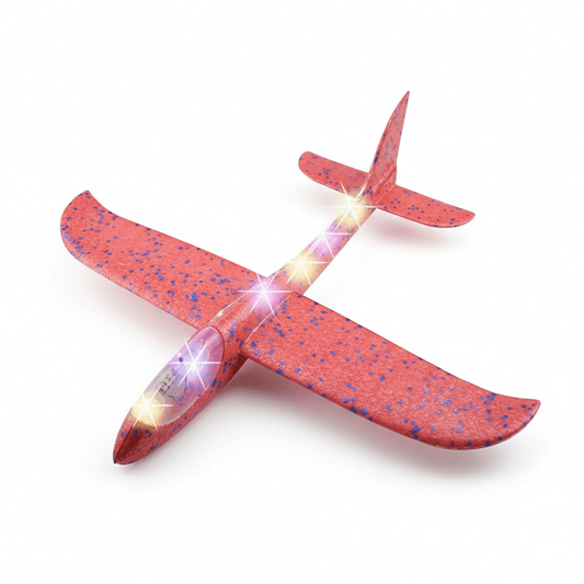 50cm red foam glider airplane toy main product image with LED lights