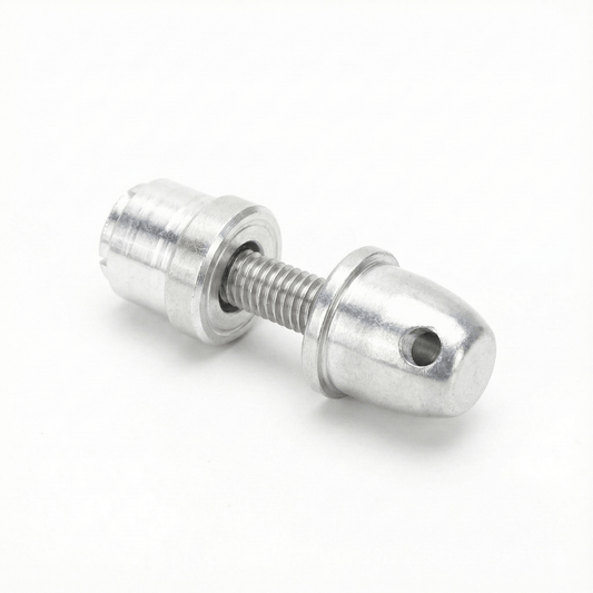 QIDI 580 SR22 aluminum motor-to-propeller hub adapter with spinner